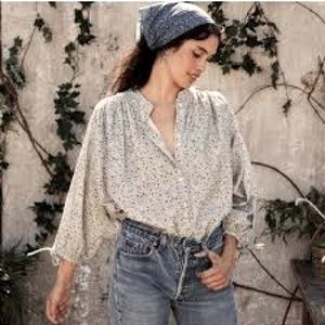 Doen O’keefe California wild flower 🌸 Corduroy Blouse (XS)